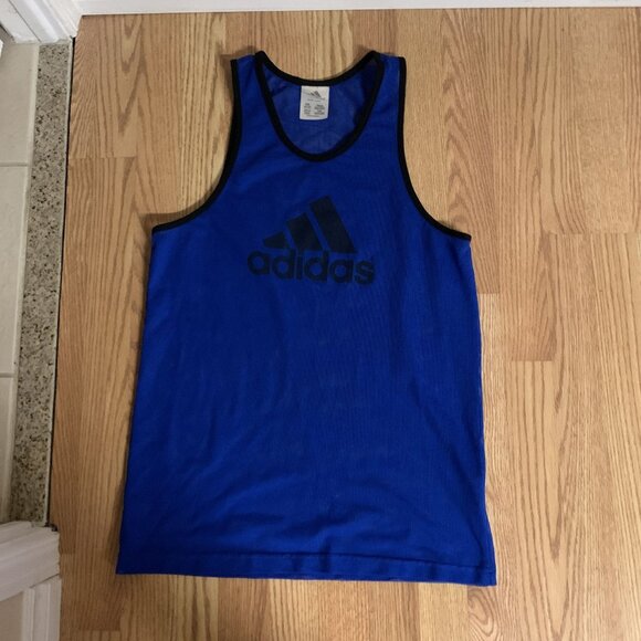Adidas Blue Adult Tank Top Mesh - Picture 1 of 1